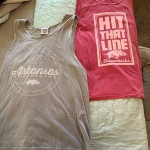 Arkansas razorbacks comfort colors tank tops